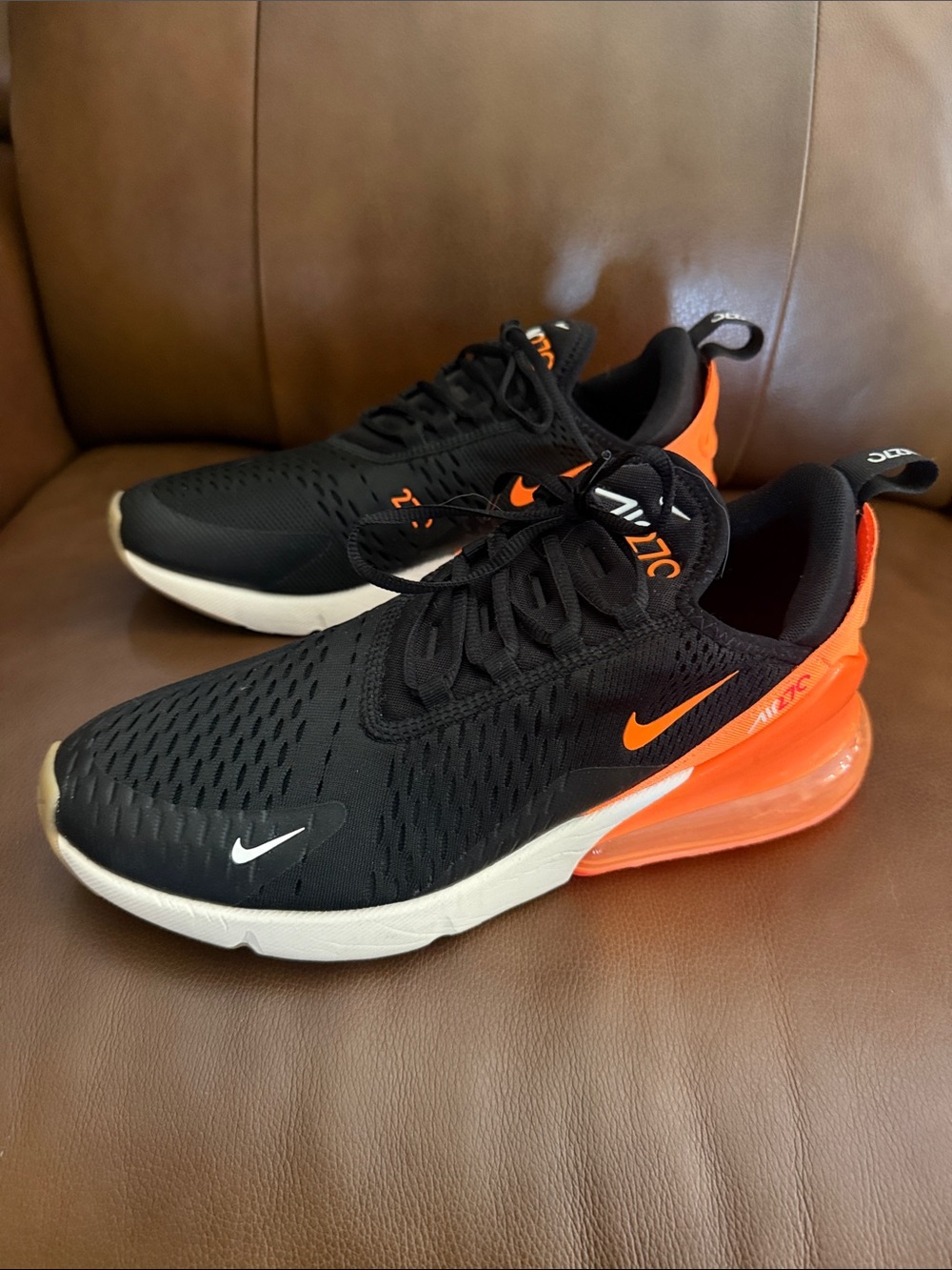 Nike Black and Orange Air Max 270 Sneakers